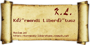 Körmendi Liberátusz névjegykártya